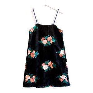 Zara‎ Trf embroidered black mesh mini dress size S